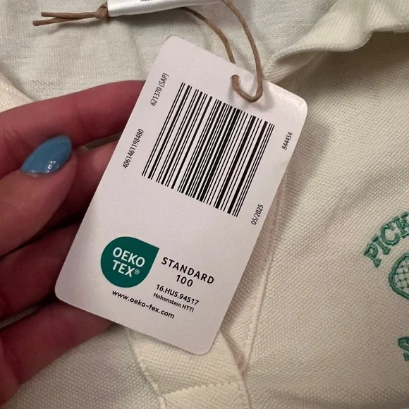 Cream Crane Women’s Pickle Ball Polo Shirt with Green Accents Size Small NWT - Picture 5 of 6